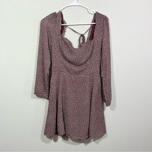 Abercrombie & Fitch Polka Dot Square-neck Long Sleeve Mini Dress Size Small